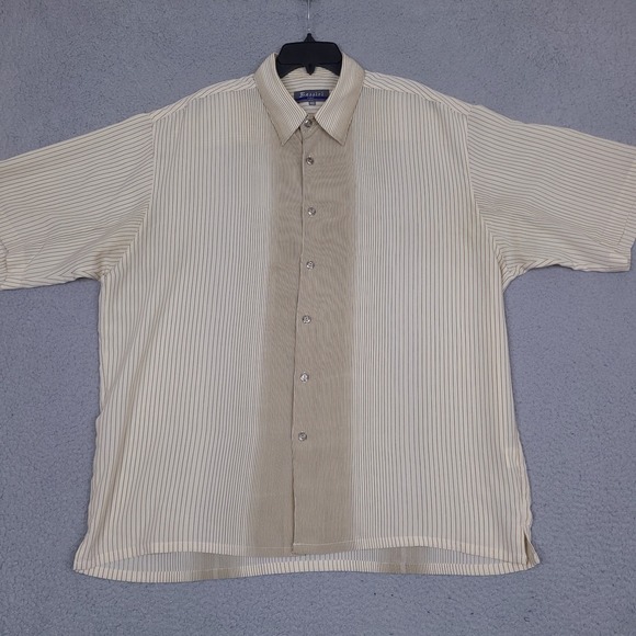 Vintage Bassiri Uomo USA Shirt Mens XXL Button Up Short Sleeve Designer *Read A1 - Picture 1 of 13